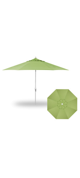 11' Auto Tilt Umbrella White / Kiwi